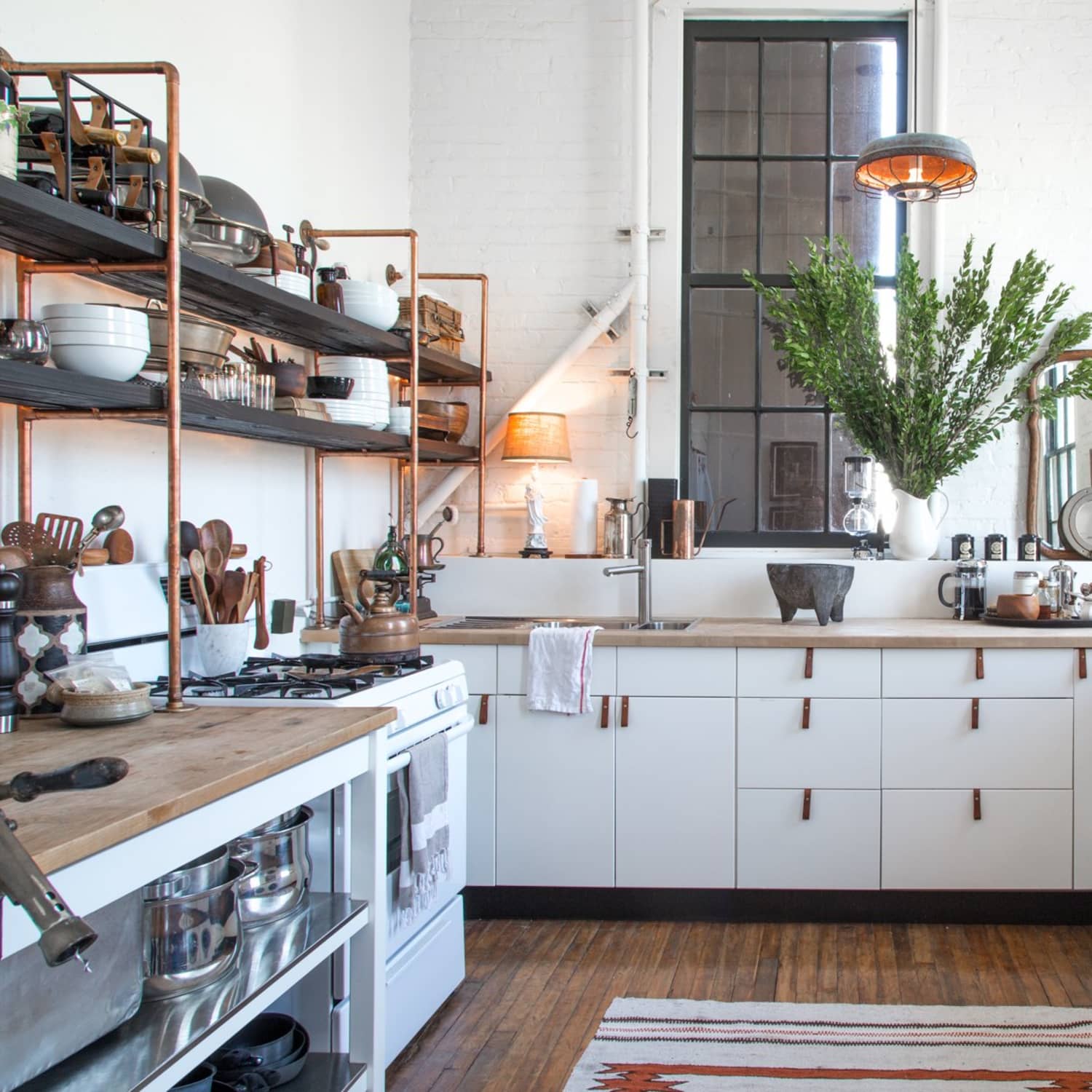 Copper shelves hot sale kitchen